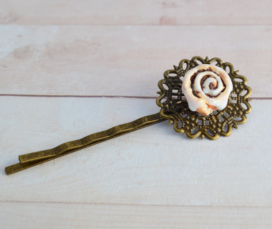 Scented Cinnamon Roll Hair Pin - Decadent Minis