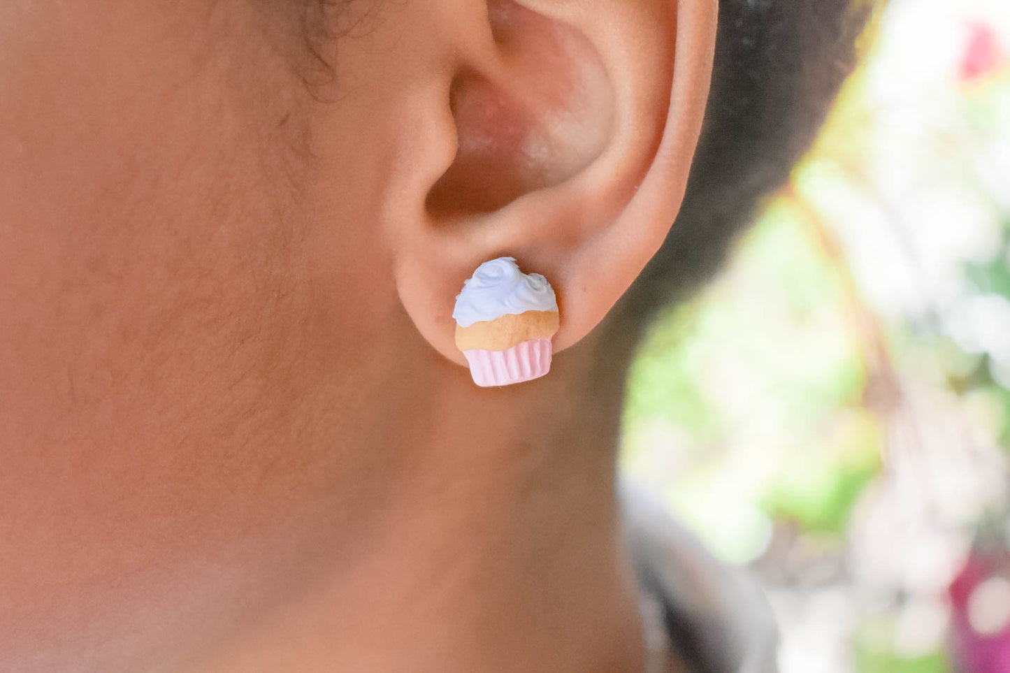 Scented Cupcake Stud Earring -Light Pink - Decadent Minis