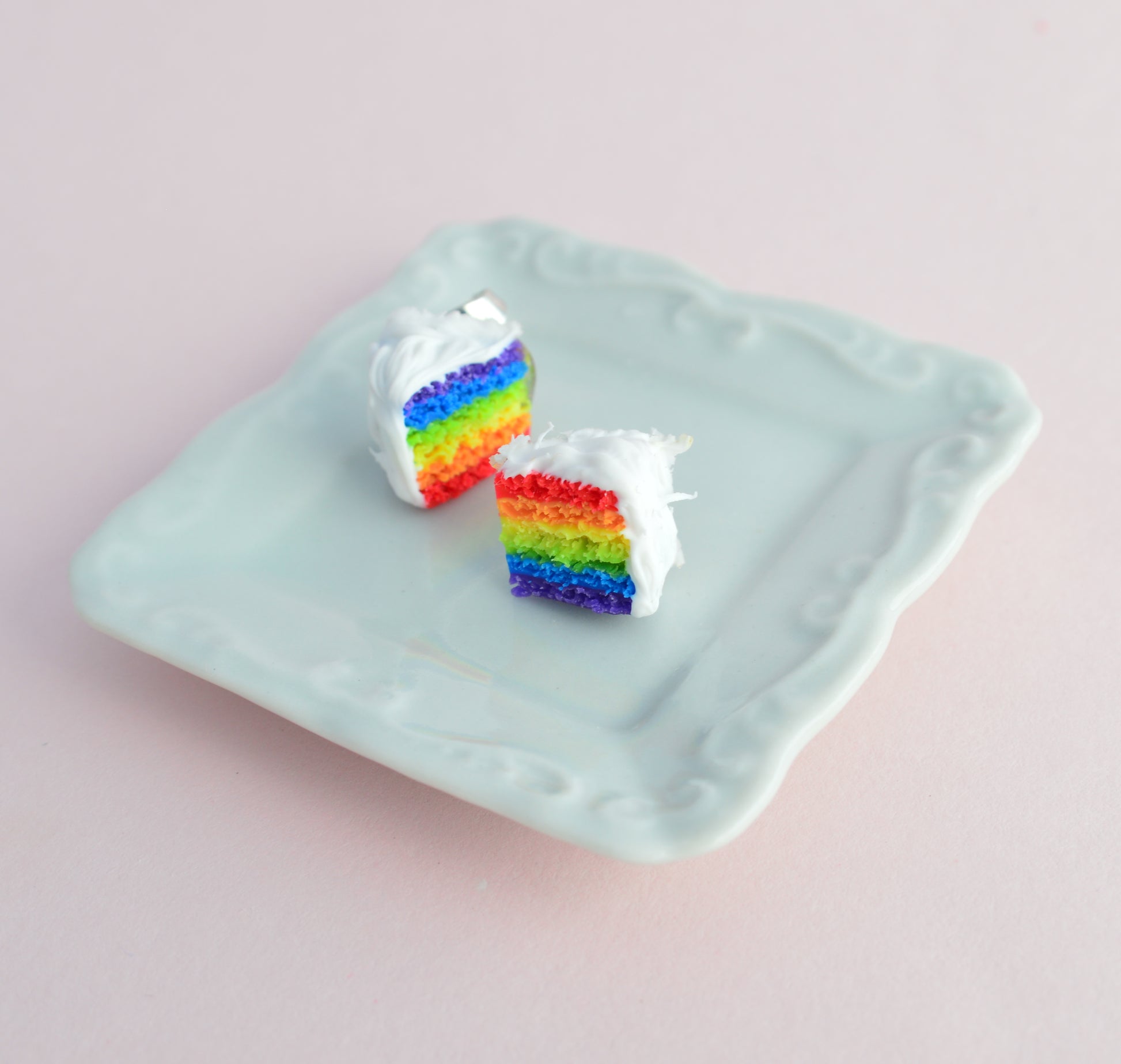 Scented Rainbow Cake Stud Earrings - Decadent Minis