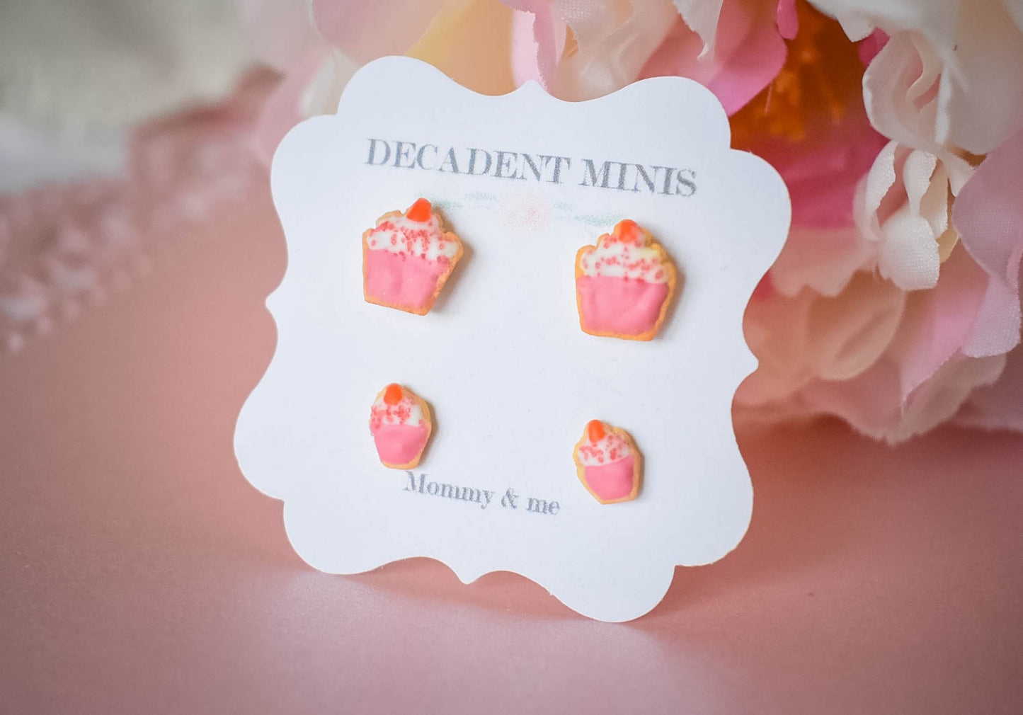 Scented Mommy & Me Cupcake Sugar Cookie Stud Earrings Set - Decadent Minis