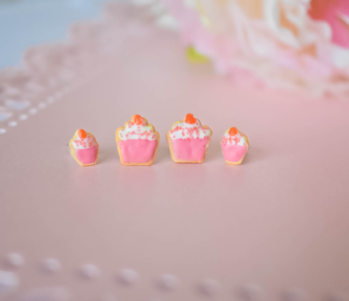 Scented Mommy & Me Cupcake Sugar Cookie Stud Earrings Set - Decadent Minis