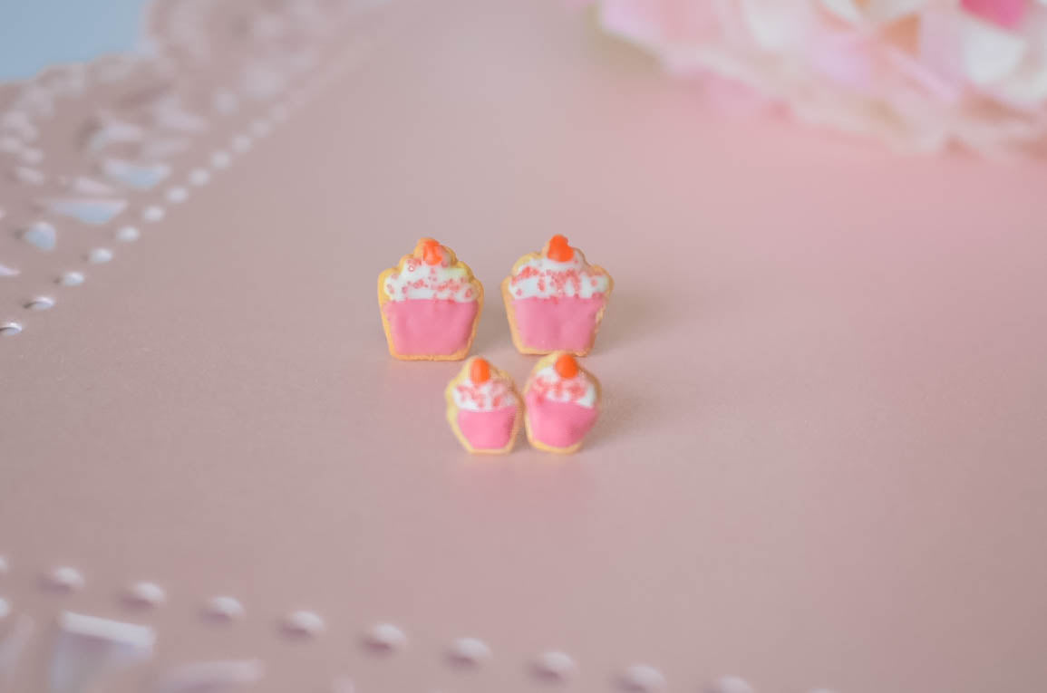 Scented Mommy & Me Cupcake Sugar Cookie Stud Earrings Set - Decadent Minis