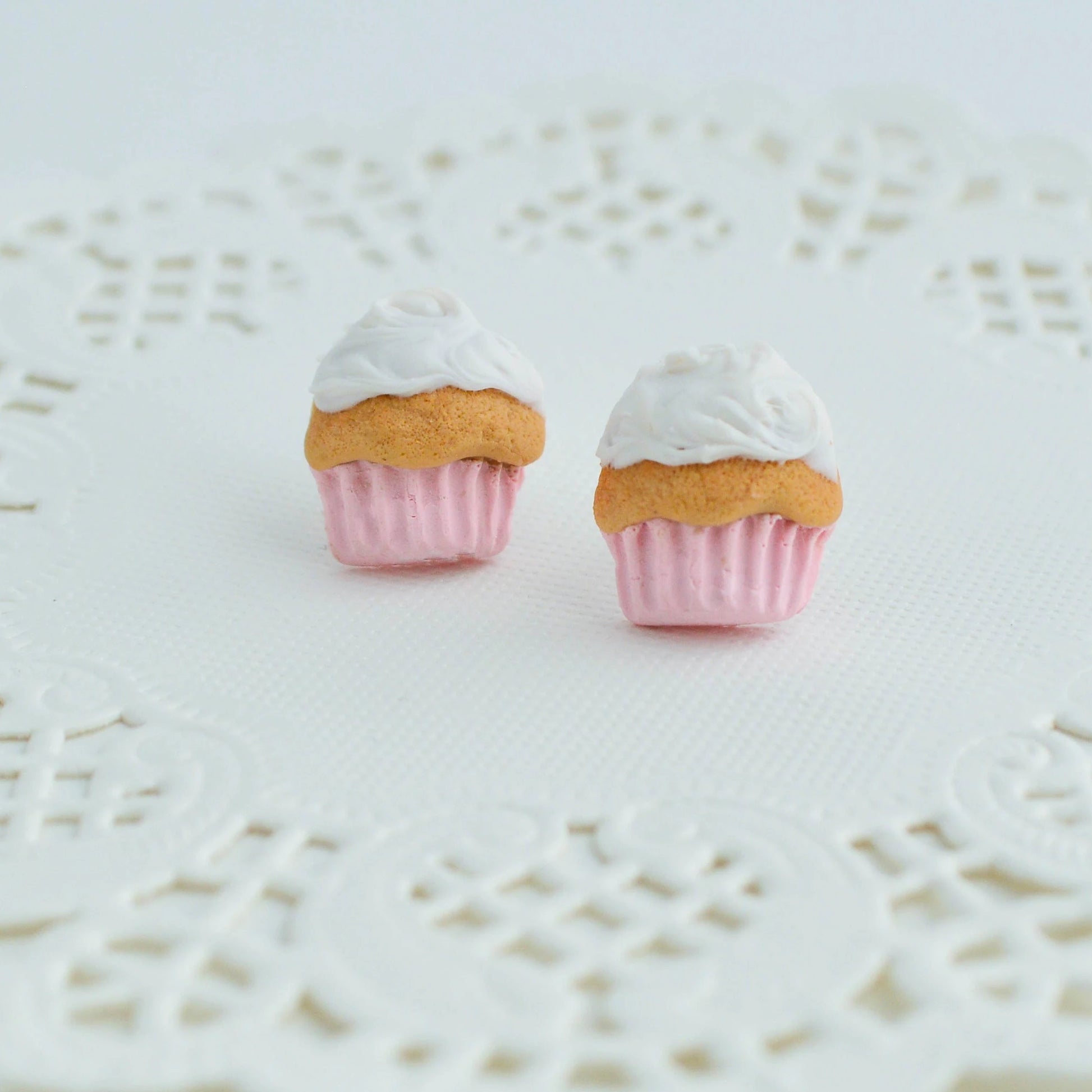Scented Cupcake Stud Earring -Light Pink - Decadent Minis