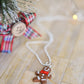 Scented Gingerbread Man Necklace - Red Christmas Bow - Decadent Minis