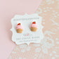 Scented Strawberry Cupcake Stud Earrings - Decadent Minis