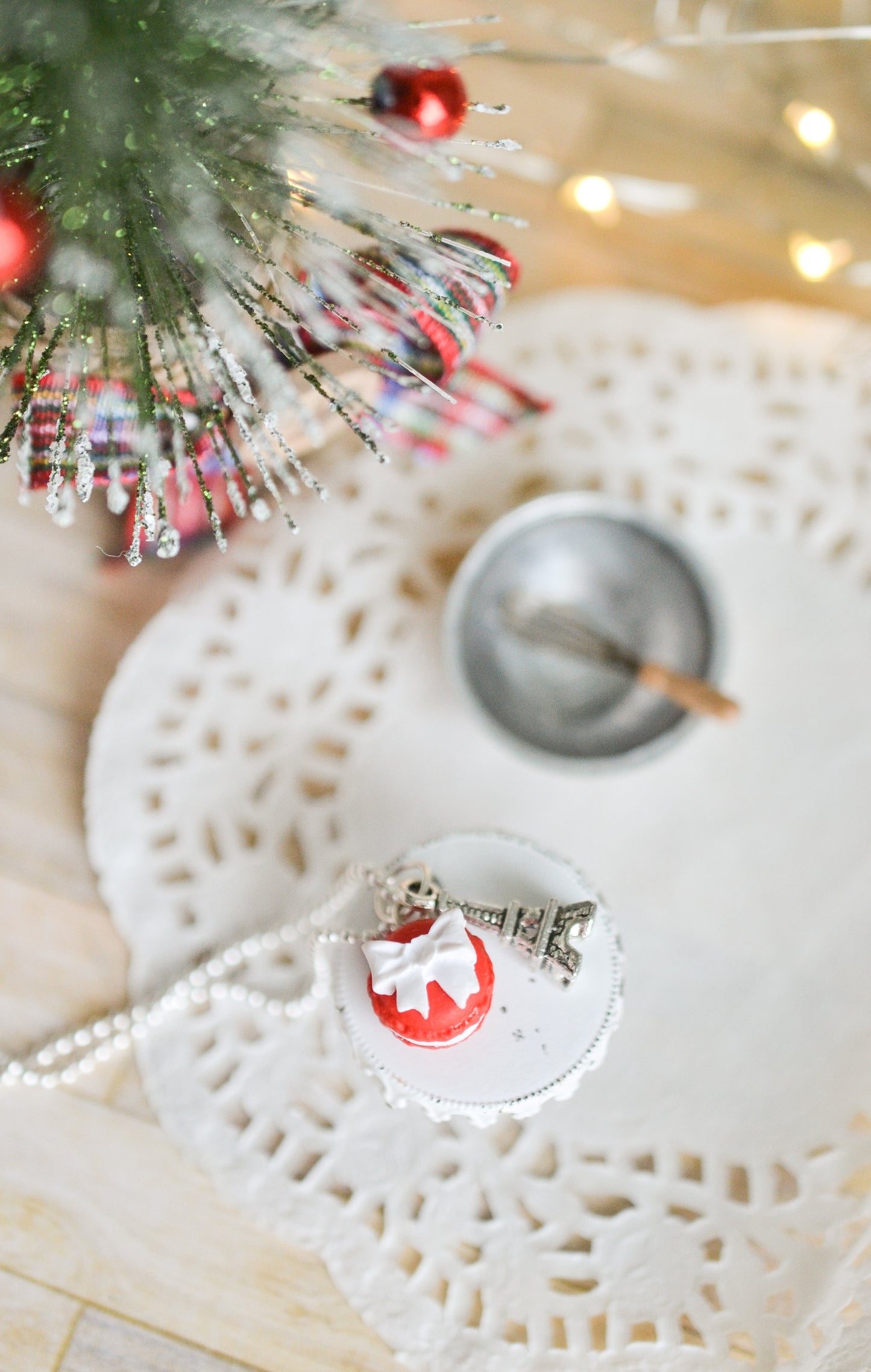 Scented Macaron Bow Necklace - Decadent Minis