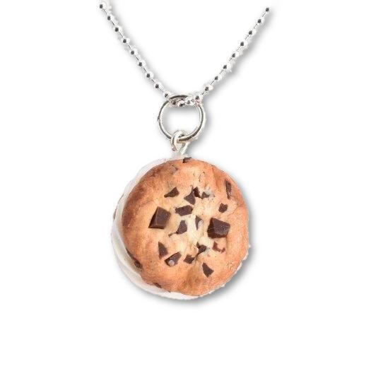 Scented Chocolate Chip Ice Cream Sandwich Necklace - Decadent Minis