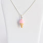 Scented Strawberry Soft Serve Ice Cream Cone Necklace - Decadent Minis