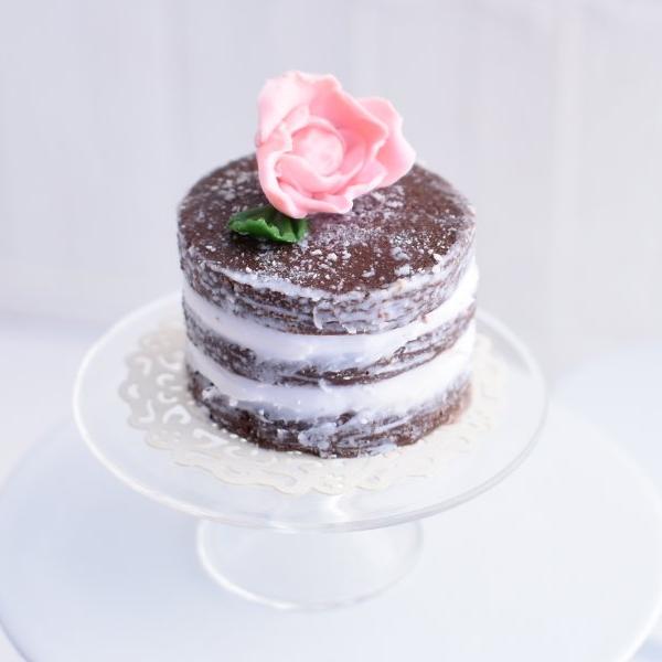 Scented 1:12 Dollhouse Miniature Chocolate Naked Cake - Decadent Minis