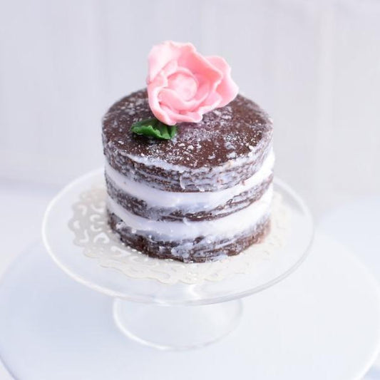 Scented 1:12 Dollhouse Miniature Chocolate Naked Cake - Decadent Minis