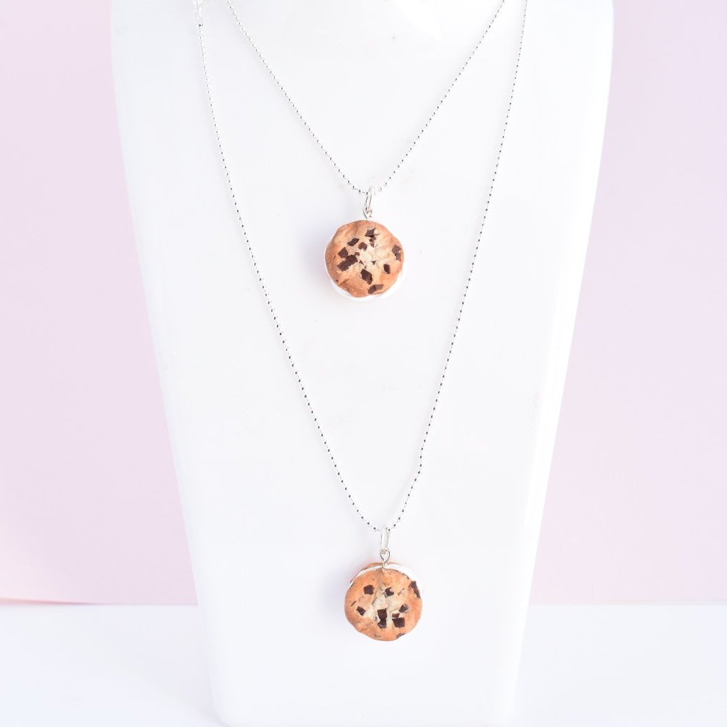 Scented Chocolate Chip Ice Cream Sandwich Necklace - Decadent Minis