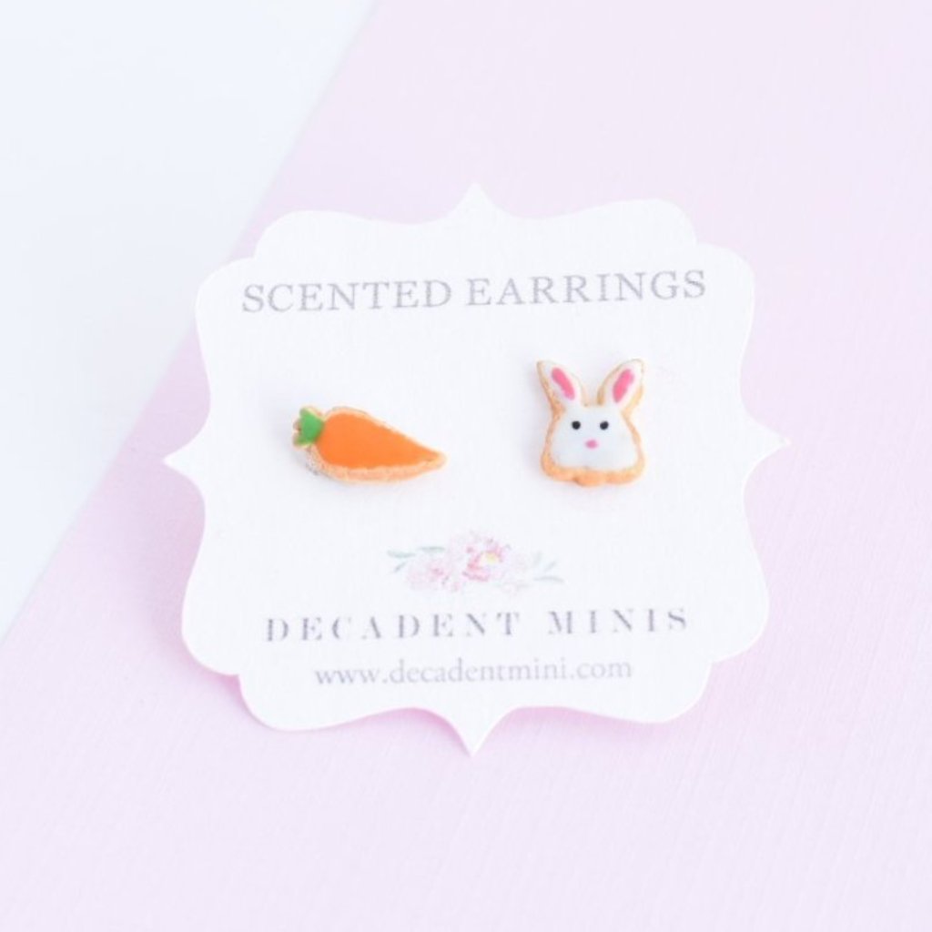 Scented Bunny & Carrot Sugar Cookie Earrings - Decadent Minis