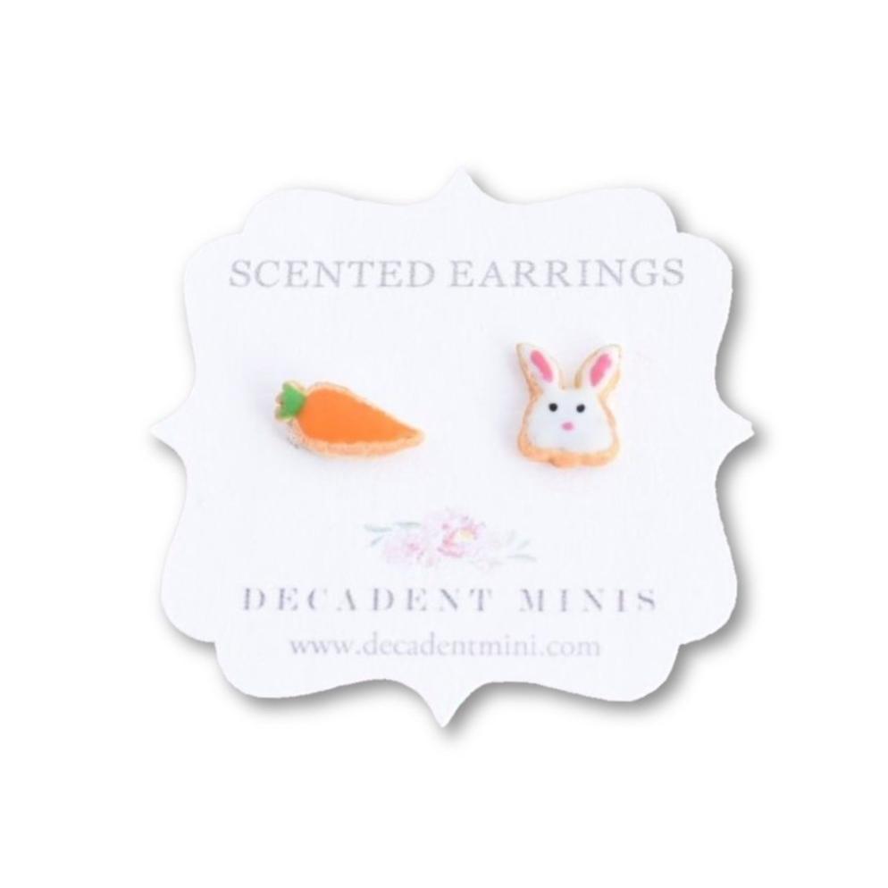 Scented Bunny & Carrot Sugar Cookie Earrings - Decadent Minis