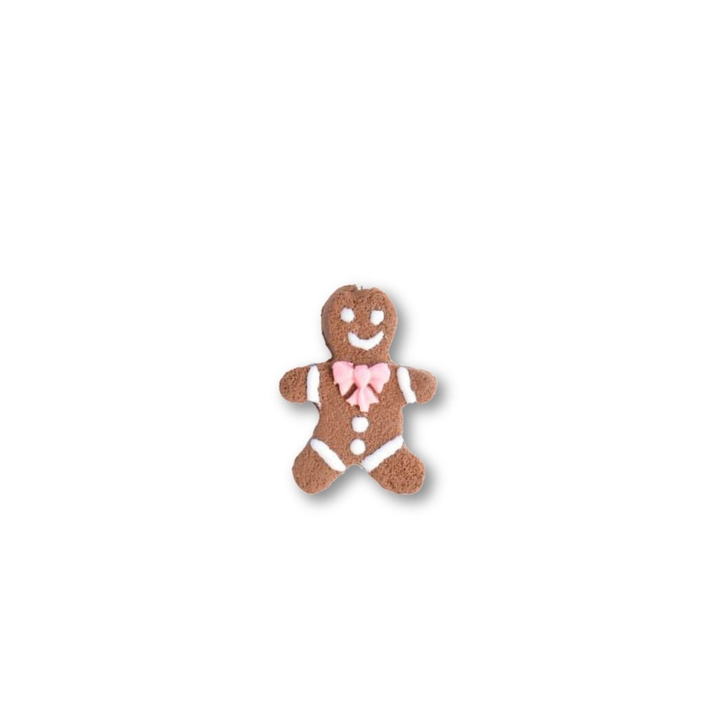 Scented Gingerbread Man Necklace - Pink Christmas Bow - Decadent Minis