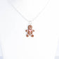 Scented Gingerbread Man Necklace - Pink Christmas Bow - Decadent Minis