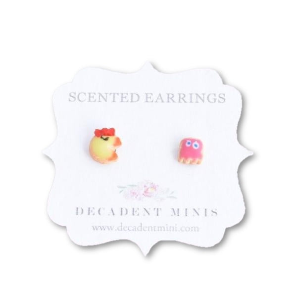 Scented Mrs. Pac-Man & Pinky Sugar Cookie Earrings - Decadent Minis