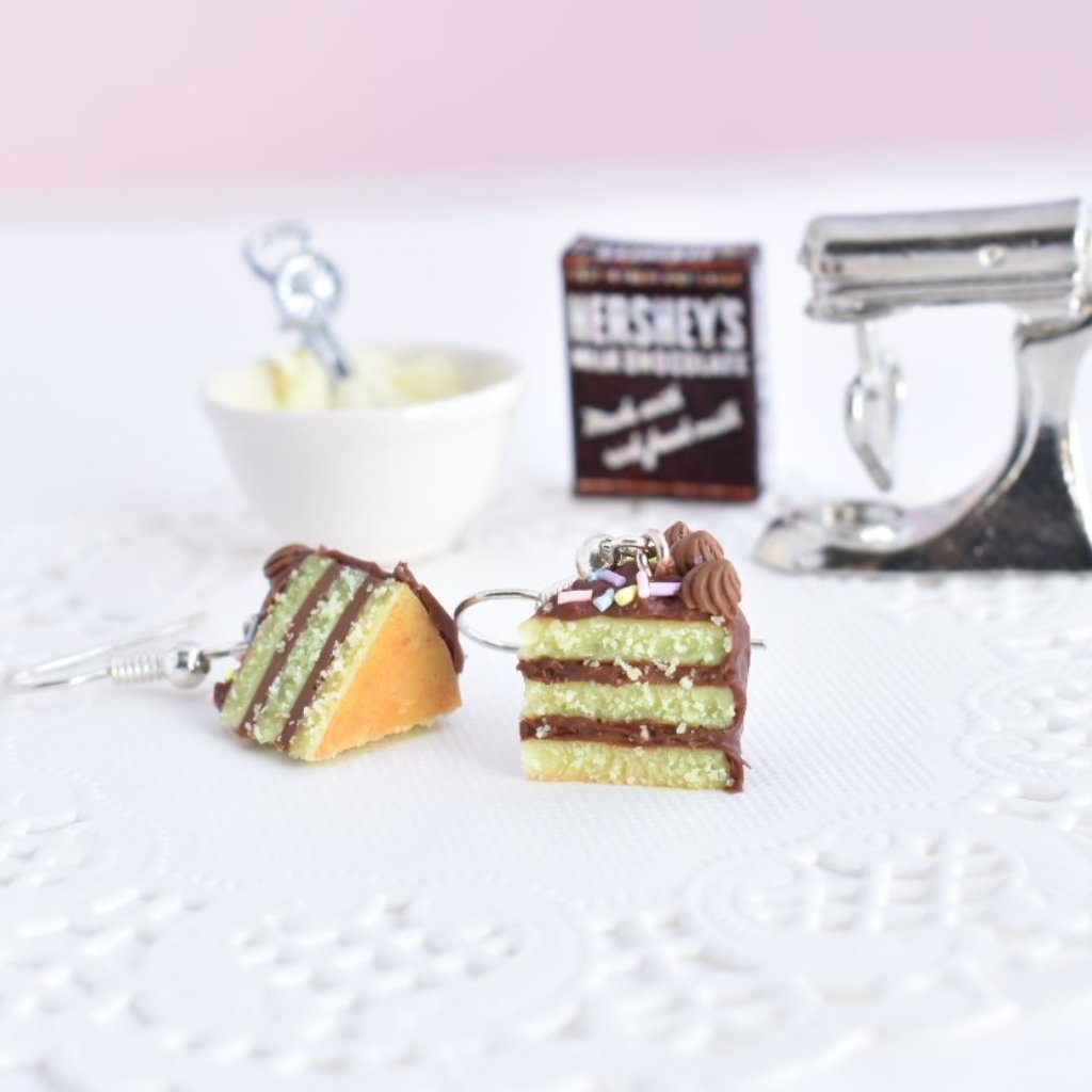 Scented Chocolate Cake Earrings - Decadent Minis