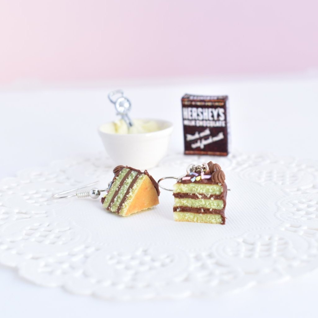 Scented Chocolate Cake Earrings - Decadent Minis