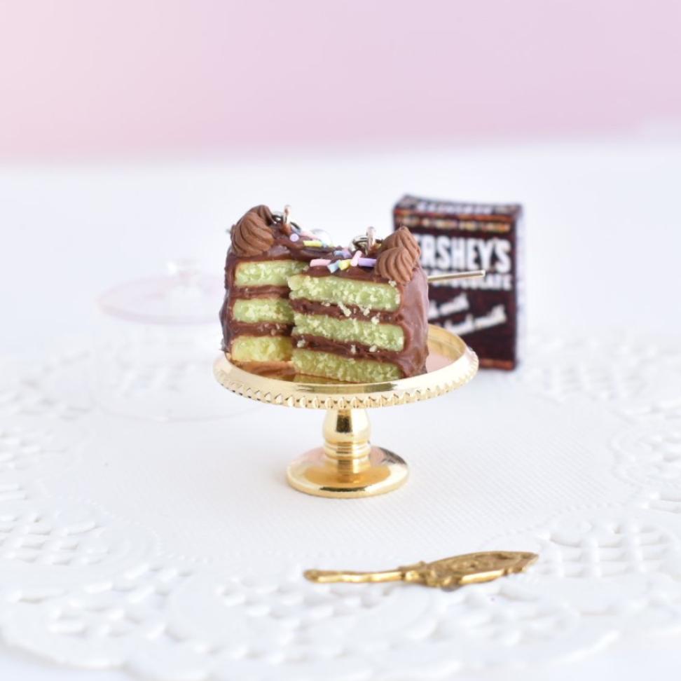 Scented Chocolate Cake Earrings - Decadent Minis