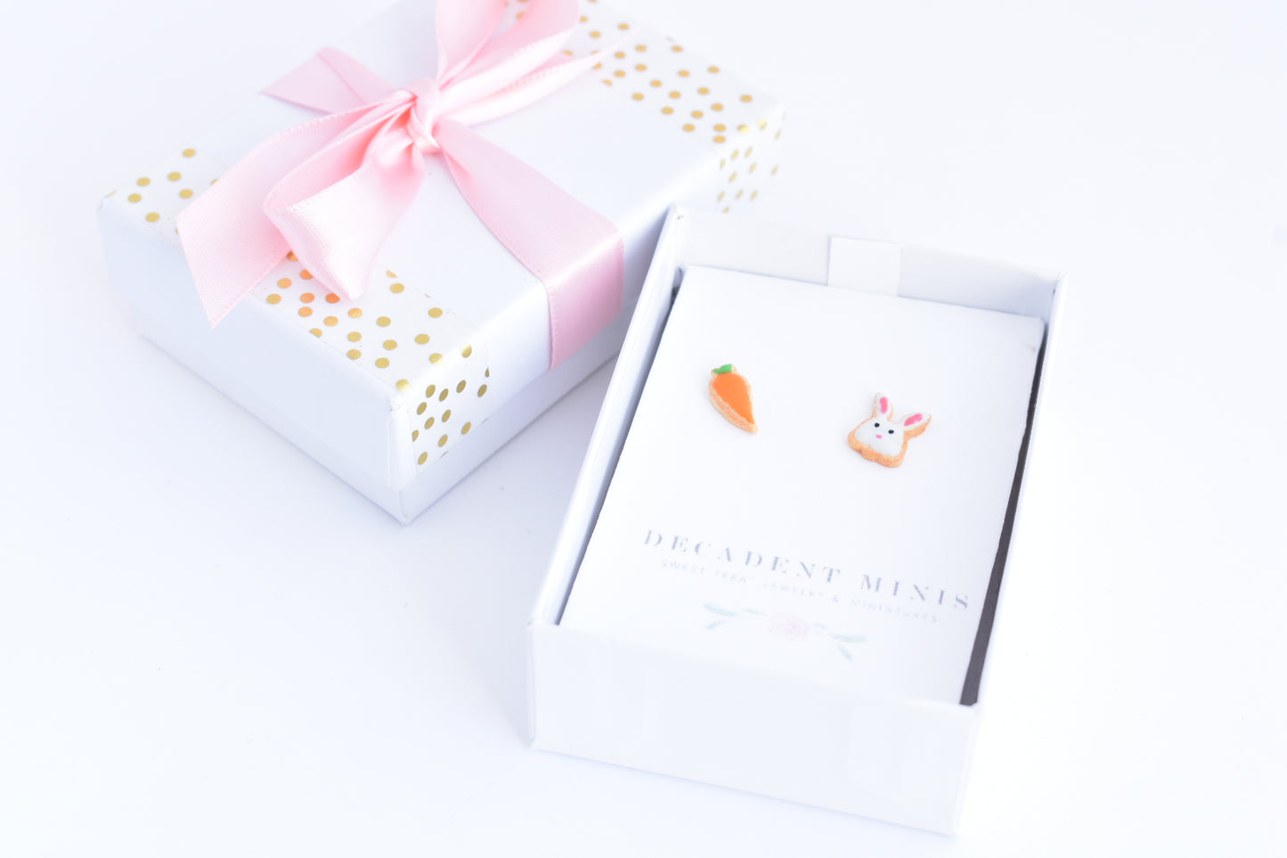 Scented Bunny & Carrot Sugar Cookie Earrings - Decadent Minis