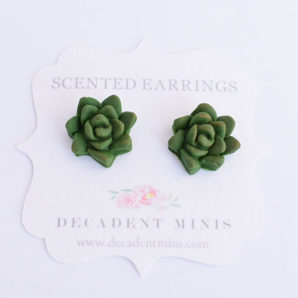 Scented Succulent Earrings - Decadent Minis