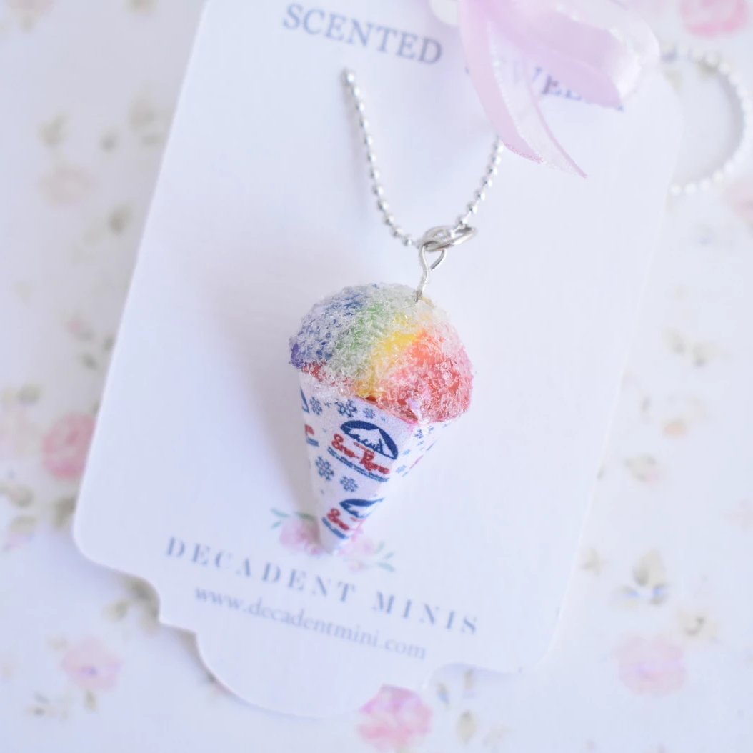 Scented Rainbow Sno Cone Necklace - Decadent Minis