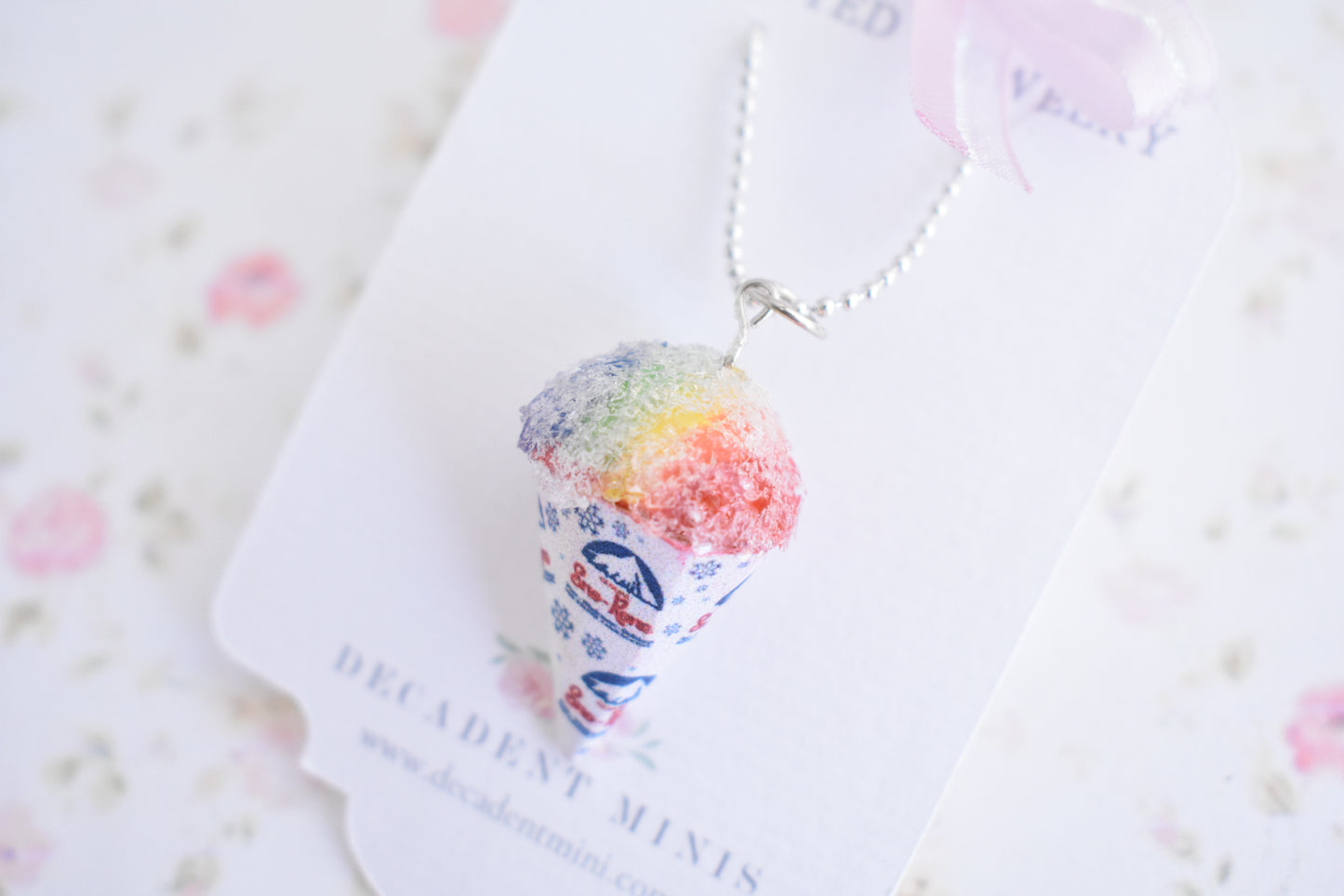 Scented Rainbow Sno Cone Necklace - Decadent Minis