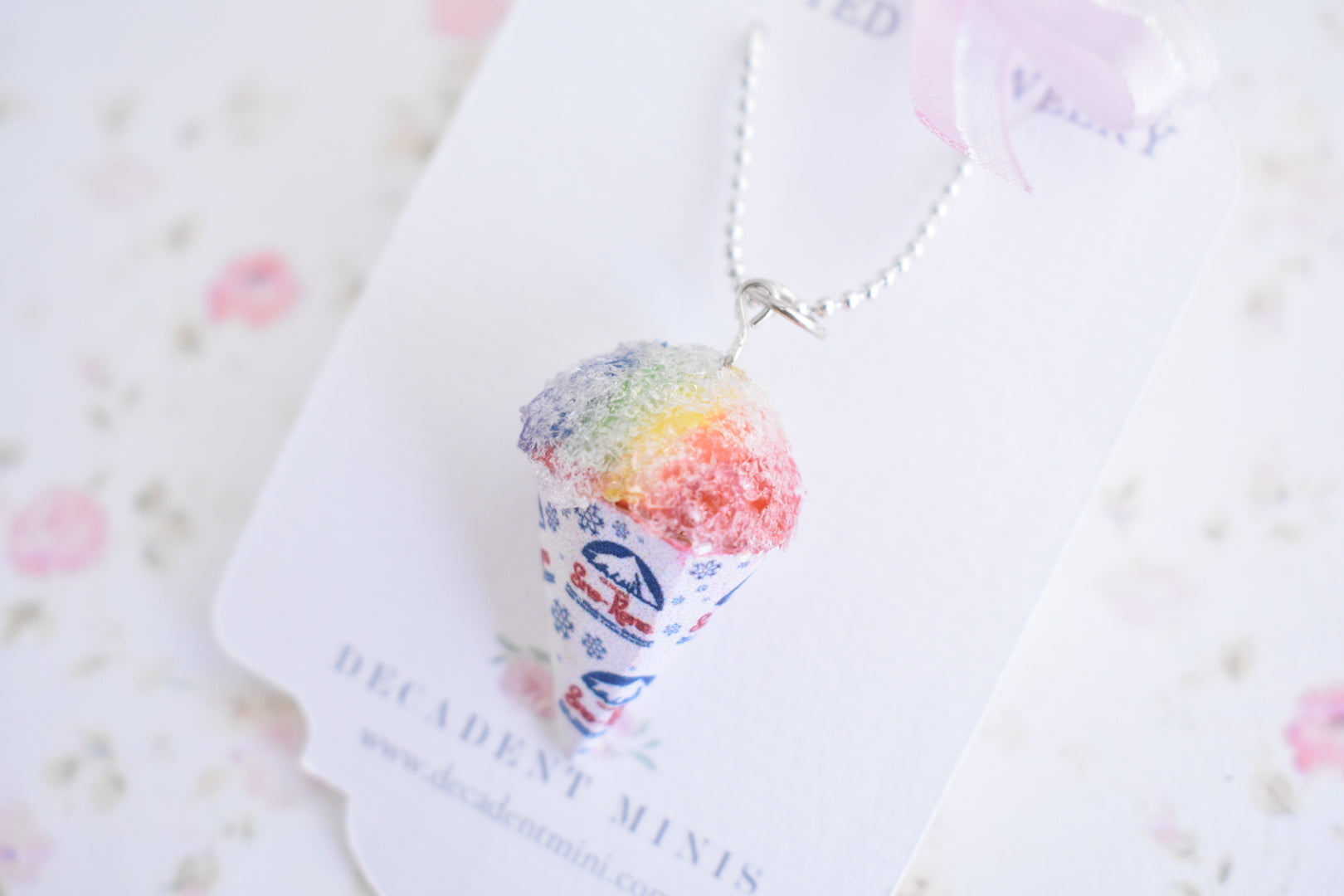 Scented Rainbow Sno Cone Necklace - Decadent Minis