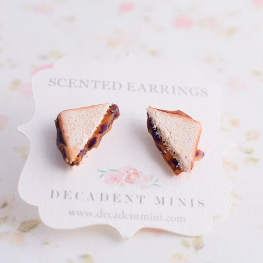 Scented Peanut Butter And Jelly Sandwich Earring - Decadent Minis