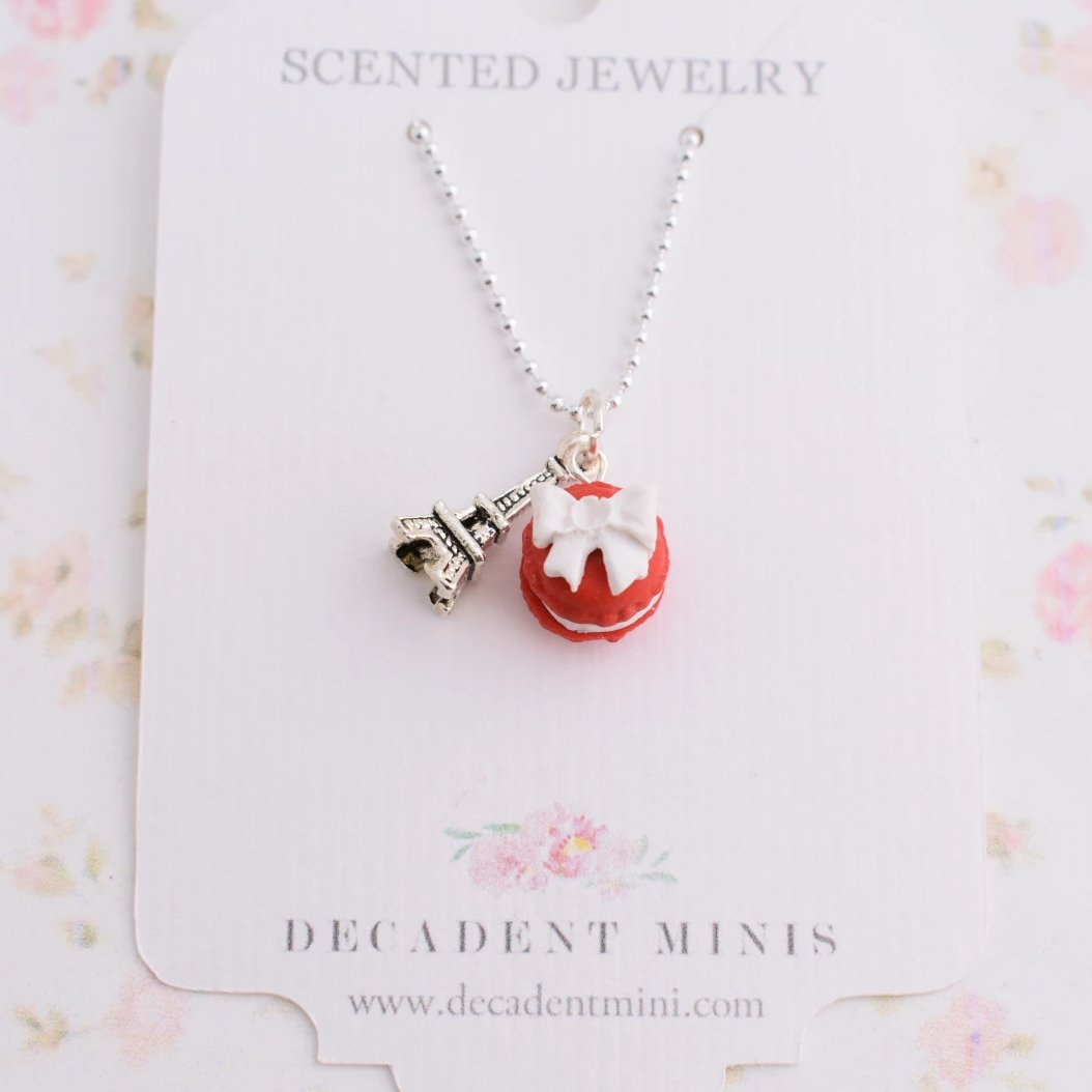 Scented Macaron Bow Necklace - Decadent Minis