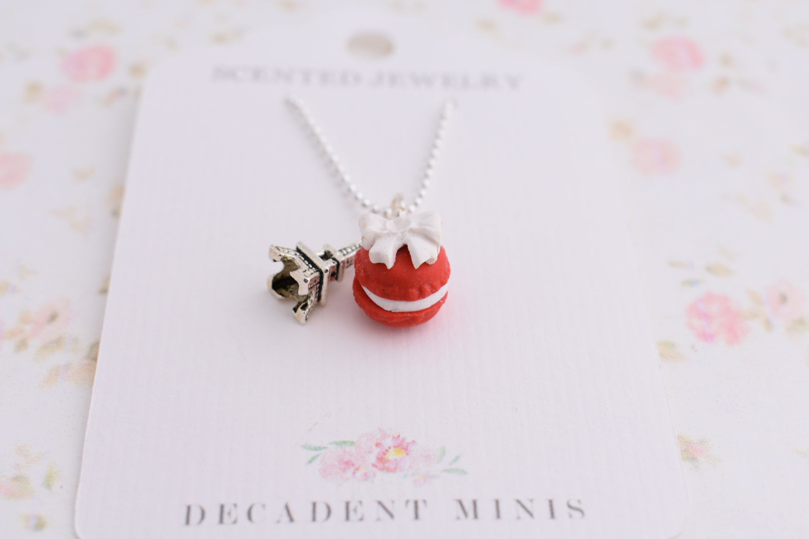 Scented Macaron Bow Necklace - Decadent Minis