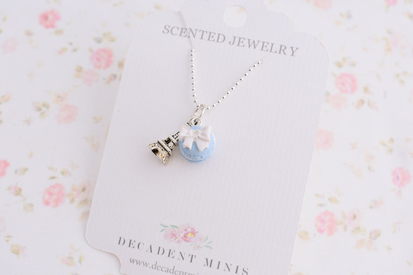 Scented Macaron Bow Necklace - Decadent Minis
