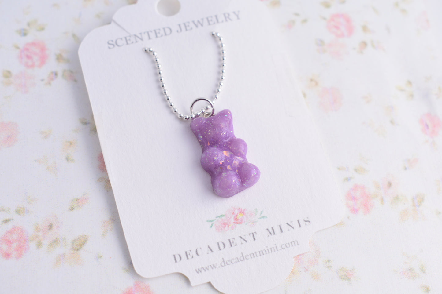 Scented Opal Gummy Bear Necklace Pastel - Decadent Minis