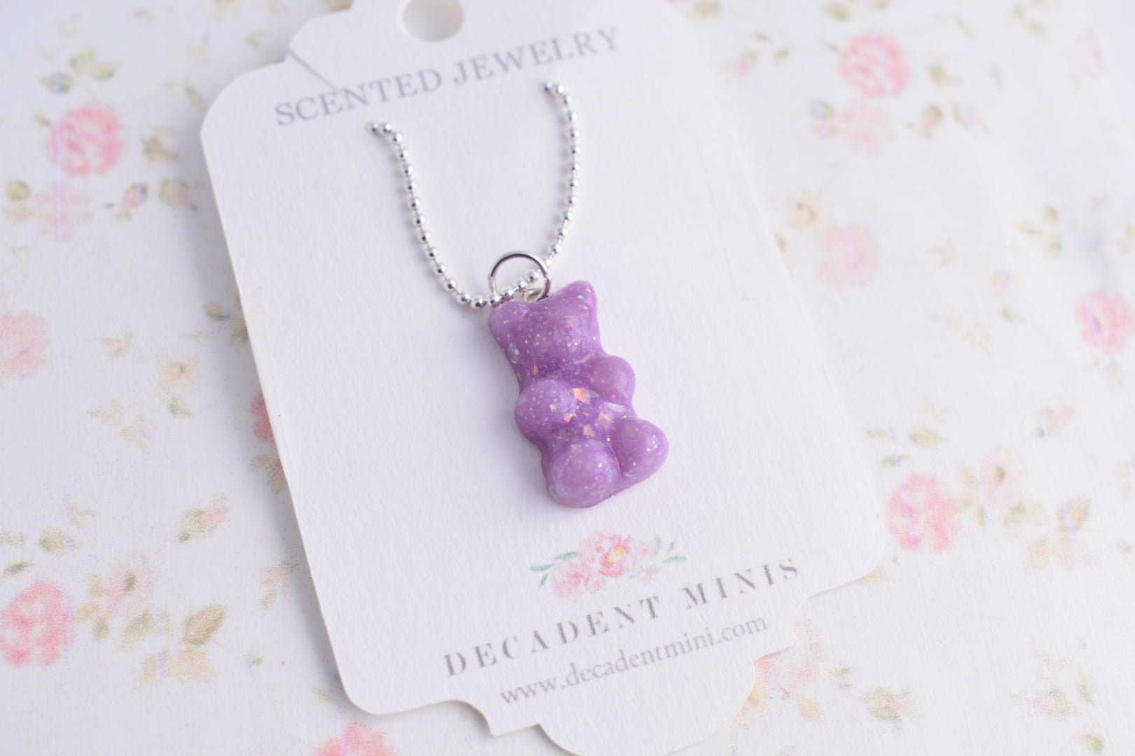 Scented Opal Gummy Bear Necklace Pastel - Decadent Minis