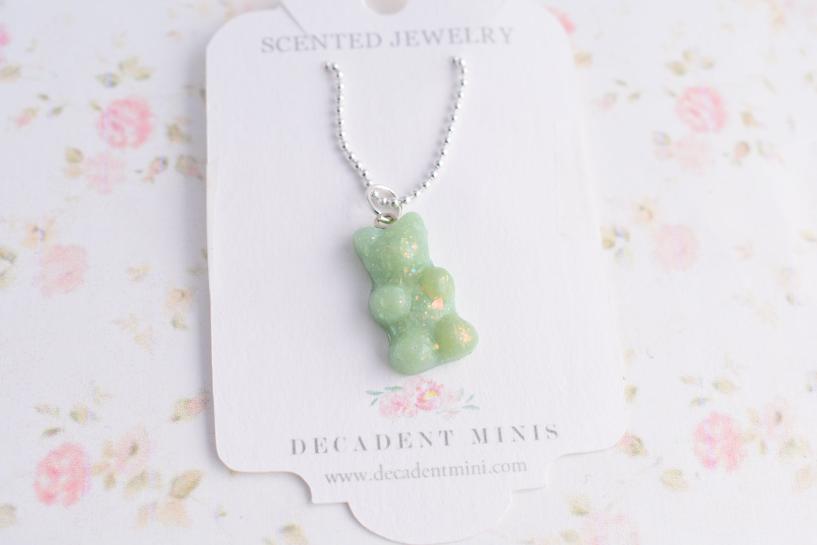Scented Opal Gummy Bear Necklace Pastel - Decadent Minis