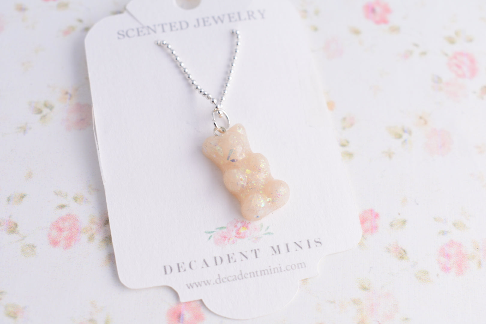Scented Opal Gummy Bear Necklace Pastel - Decadent Minis