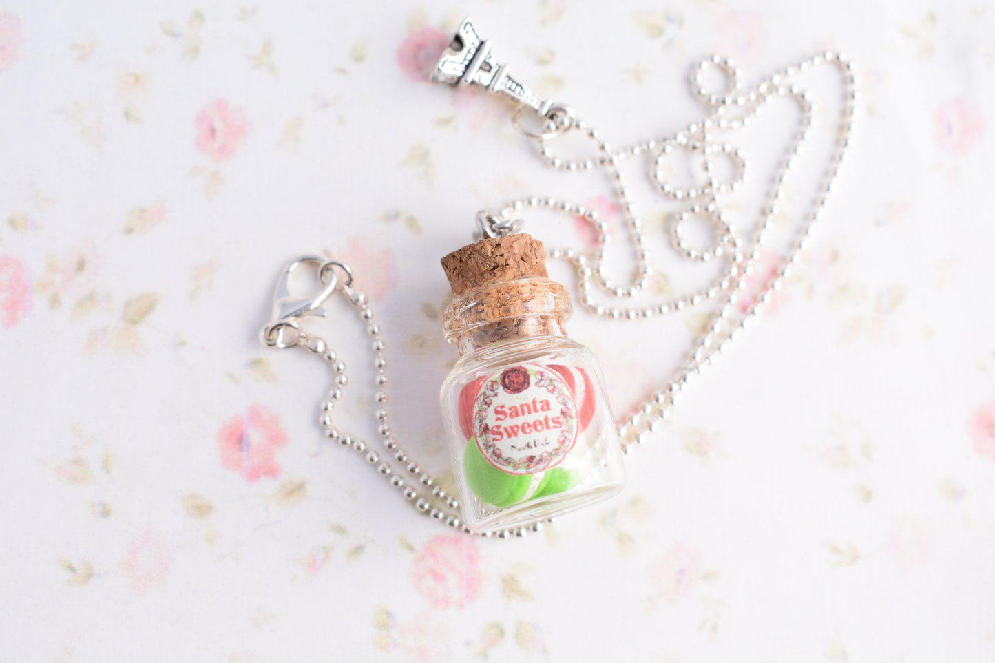 Scented Christmas Macaron Jar Necklace - Decadent Minis