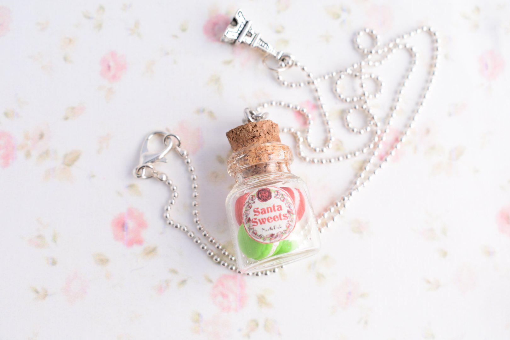 Scented Christmas Macaron Jar Necklace - Decadent Minis