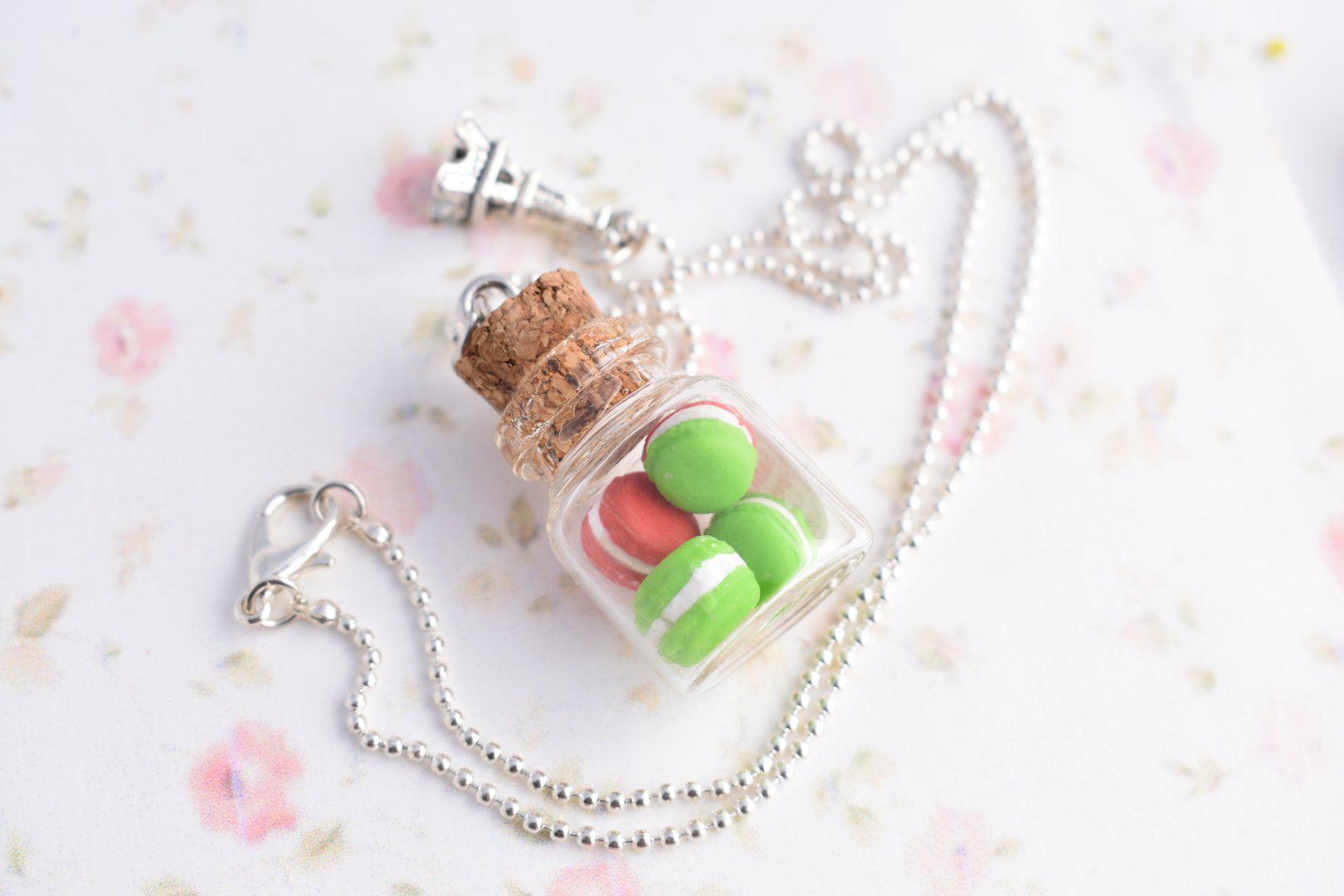 Scented Christmas Macaron Jar Necklace - Decadent Minis