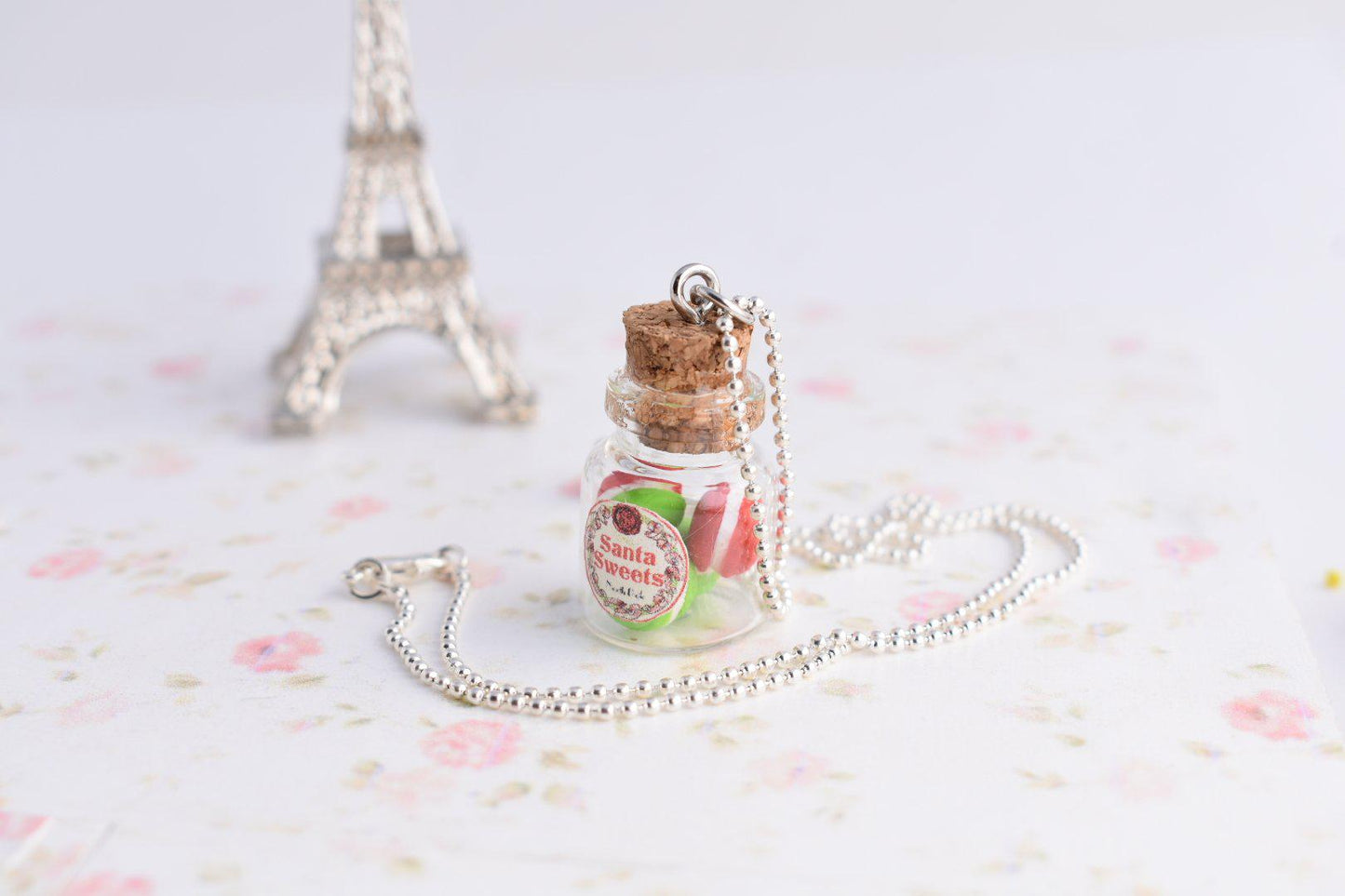 Scented Christmas Macaron Jar Necklace - Decadent Minis