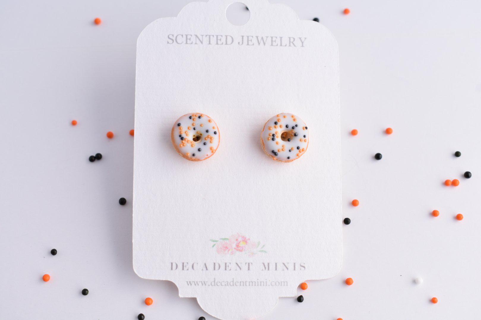 Scented Halloween Funfetti Donut Earrings - Decadent Minis