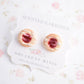 Scented Raspberry Jam Cookie Earrings - Decadent Minis