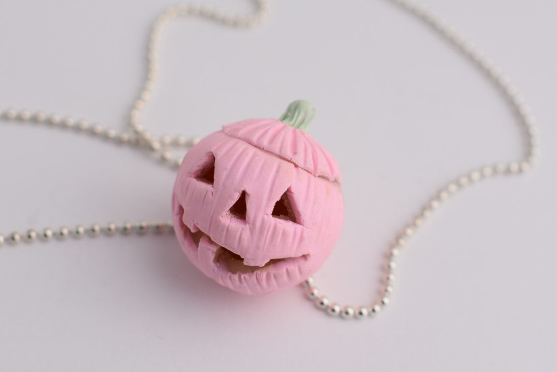 Scented Glow In The Dark Jack O' Lantern Necklace-PINK - Decadent Minis