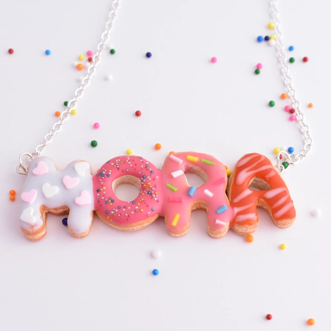 Scented Custom Name Donut Necklace - Decadent Minis