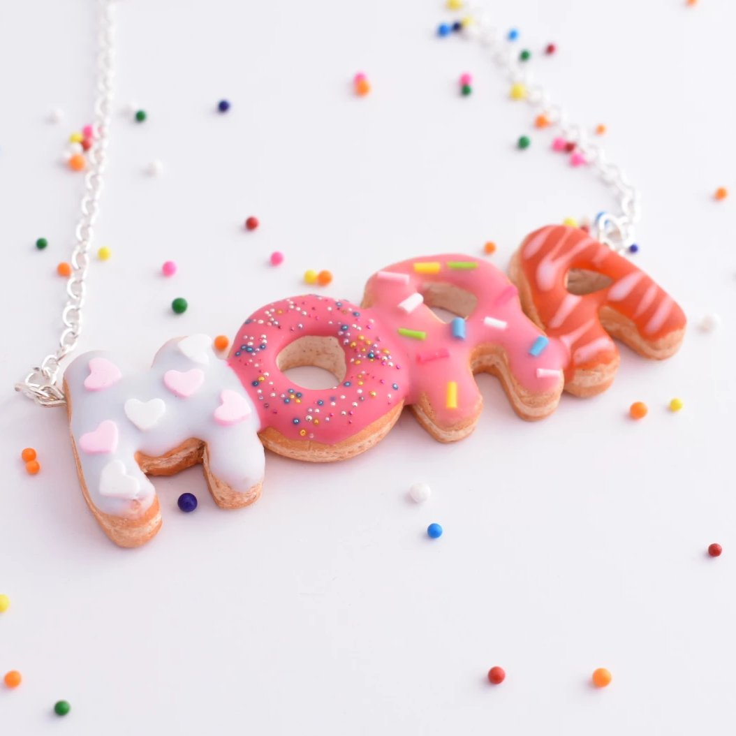 Scented Custom Name Donut Necklace - Decadent Minis