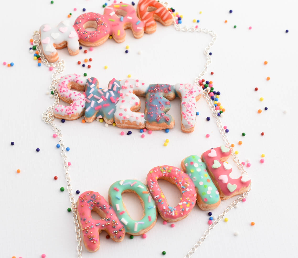 Scented Custom Name Donut Necklace - Decadent Minis