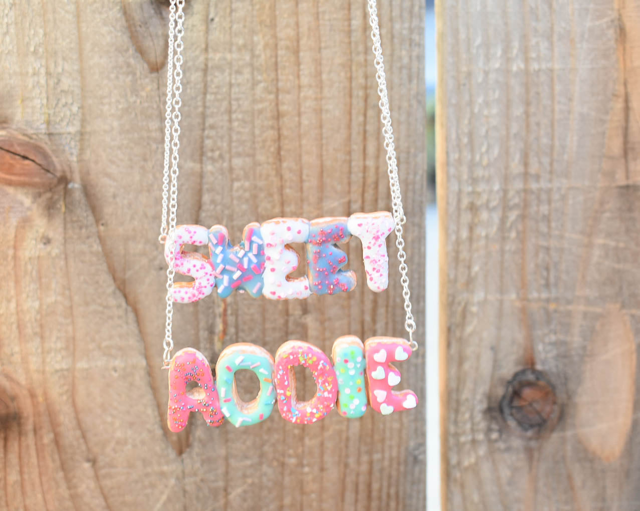 Scented Custom Name Donut Necklace - Decadent Minis