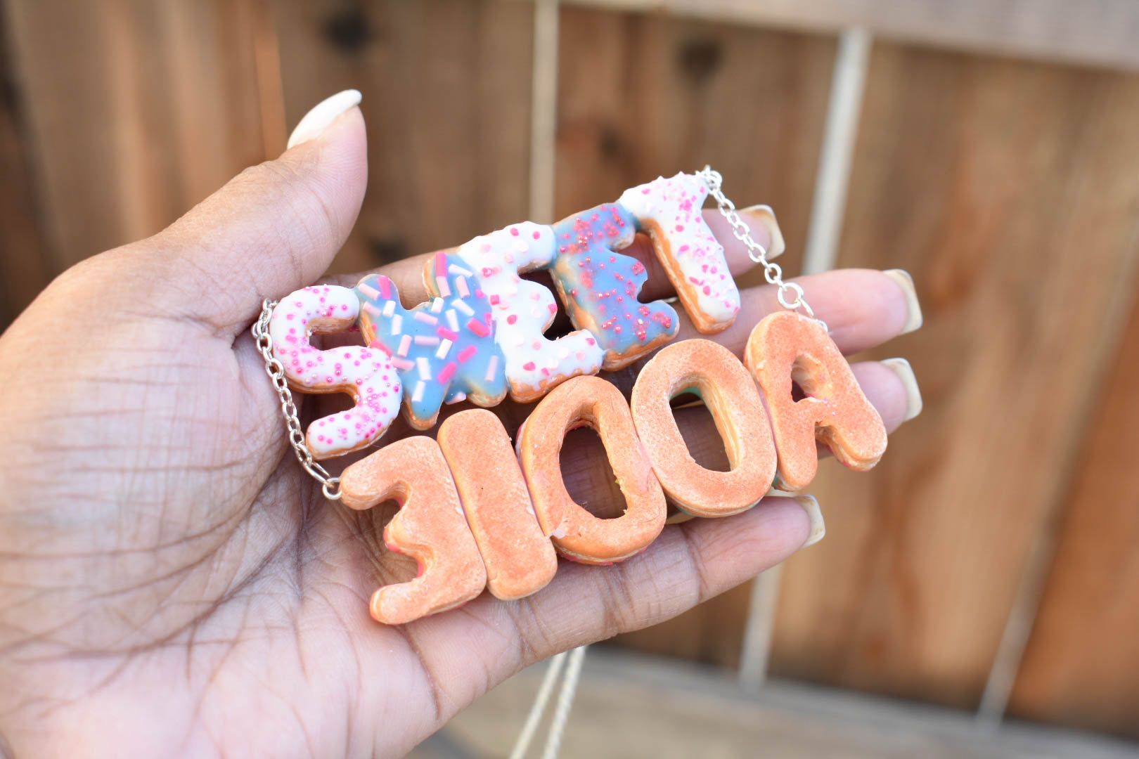 Scented Custom Name Donut Necklace - Decadent Minis
