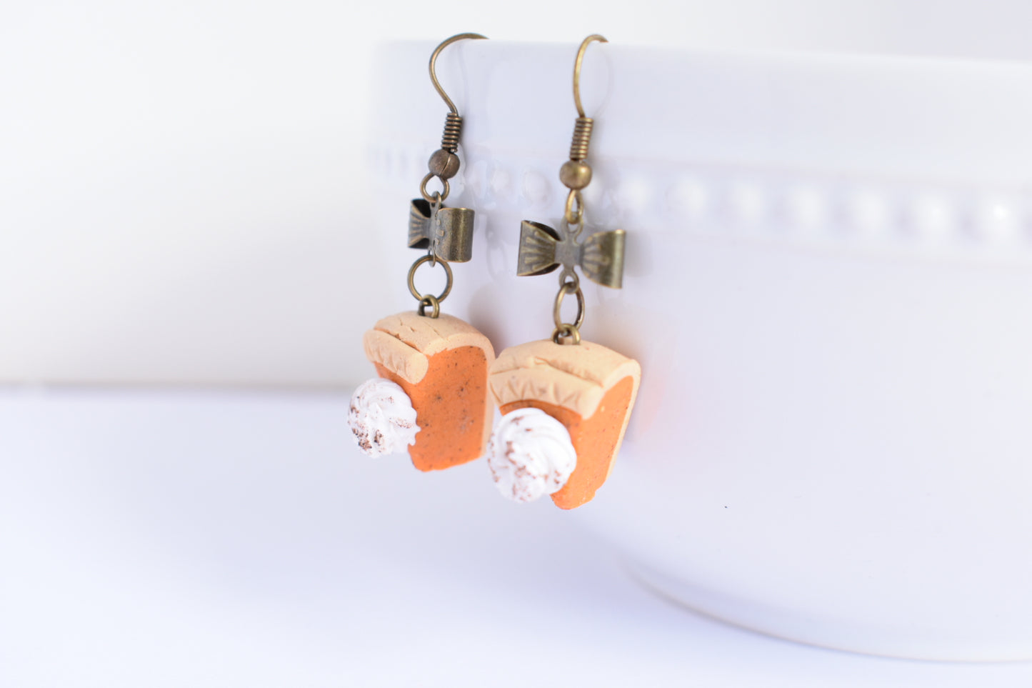 Scented Pumpkin Pie Antique Bronze Earrings - Decadent Minis