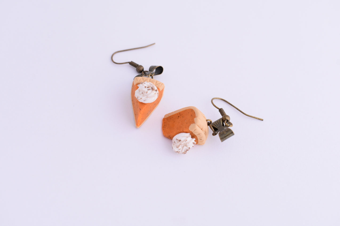 Scented Pumpkin Pie Antique Bronze Earrings - Decadent Minis